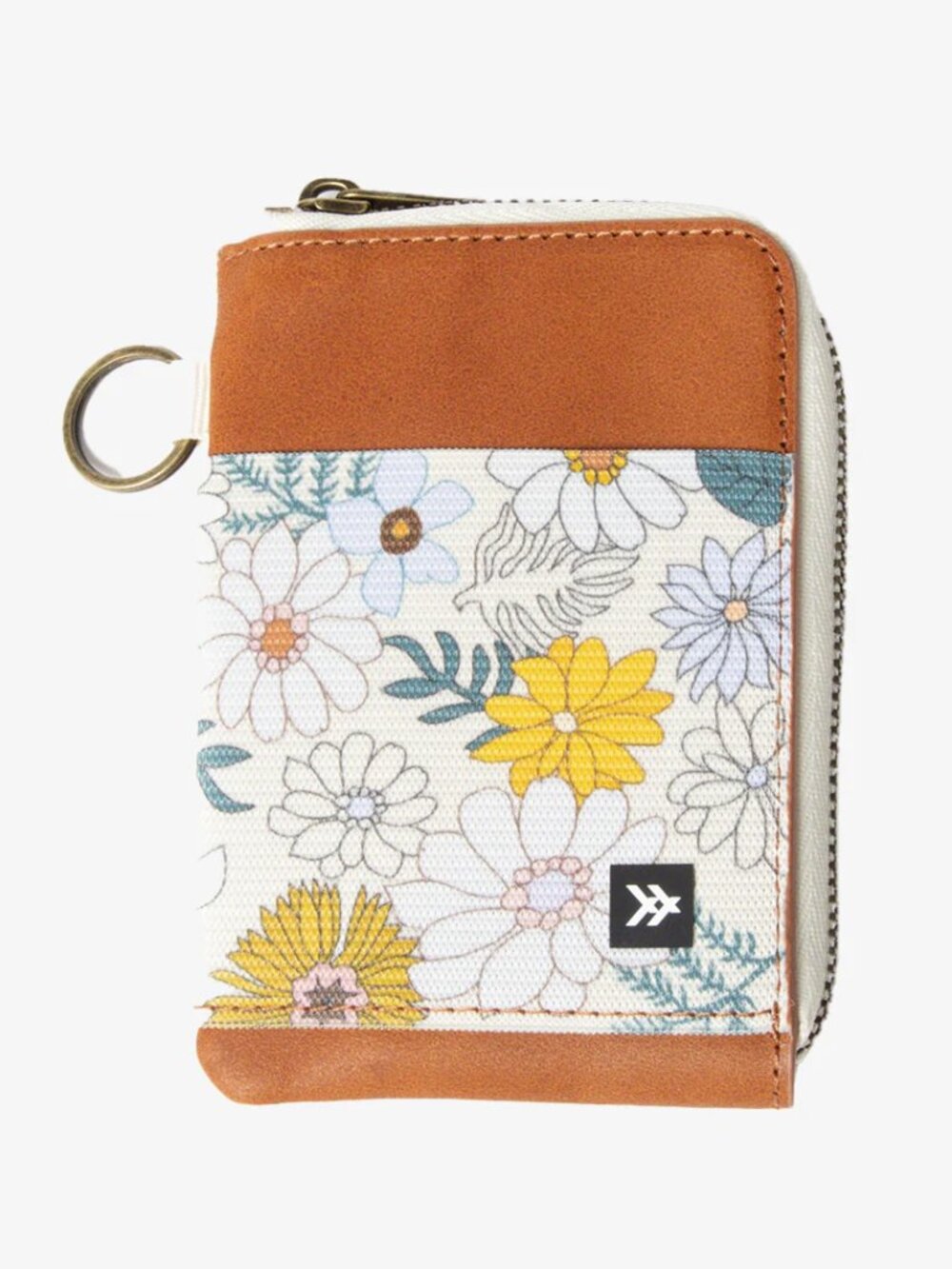 Thread Leather Zip Wallet, Blossom Print